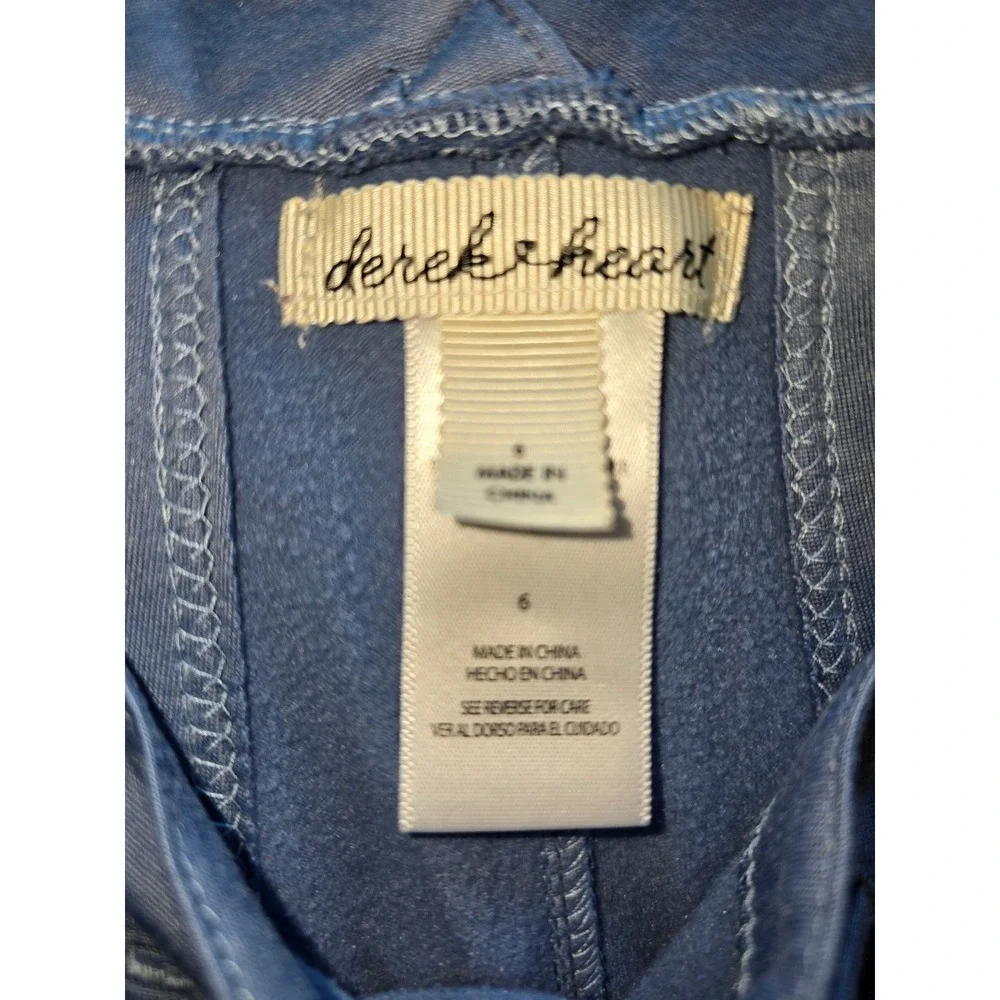 Derek Heart Girls Blue Cargo Overalls Jogger Jumpsuit Size 6 Periwinkle Knit‎